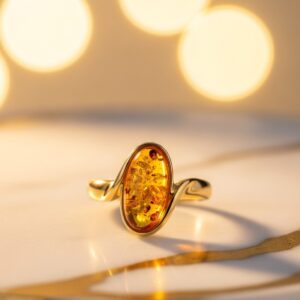 Baltic Amber Twist Ring