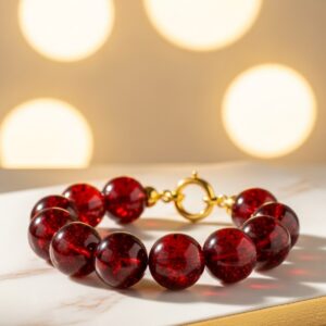 Cherry Amber Statement Bracelet