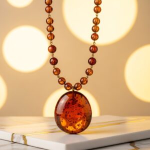 Cognac Amber Statement Necklace