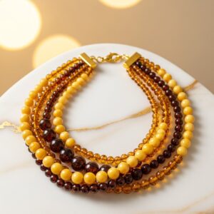 Layered Baltic Bead Necklace