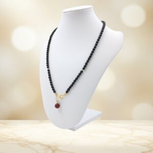 Noir Amber Drop Necklace