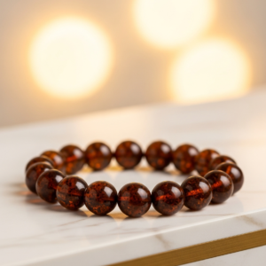 Mocha Amber Bead Bracelet